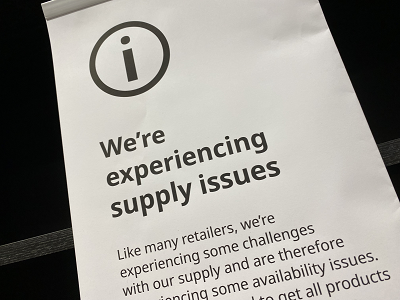 Supply Issue Sign